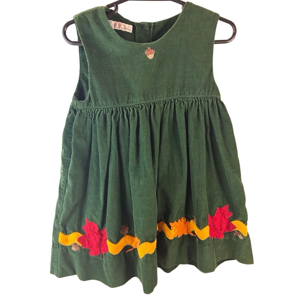Petit Ami 24 month girls Green fall corduroy dress‎